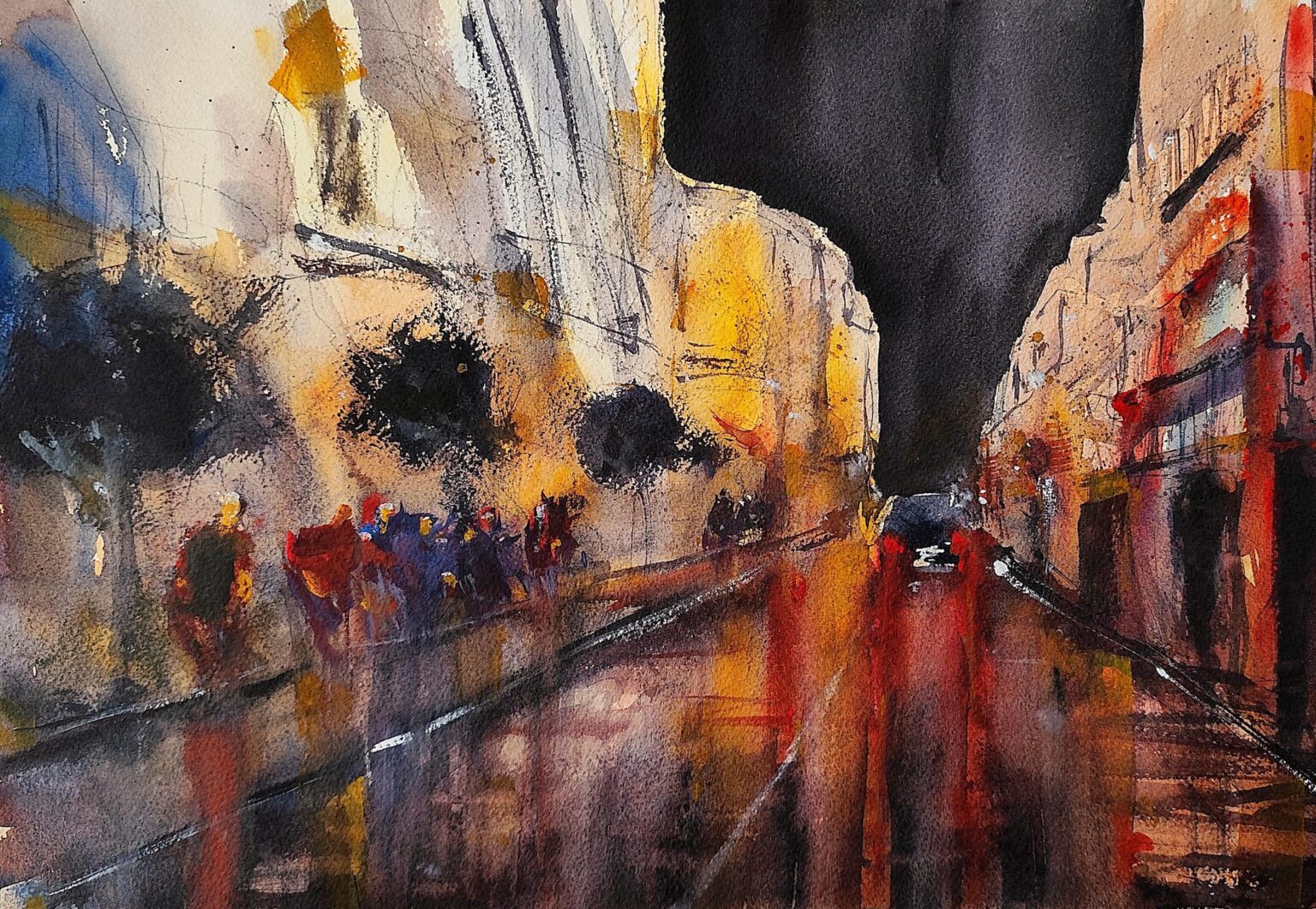 Álamos Street (Málaga) Watercolor