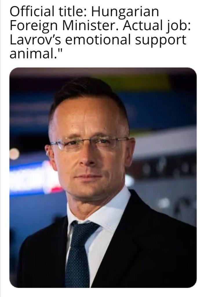 Szijjártó: Lavrov’s favorite lapdog. Wags his tail every time he hears 'Veto' or 'Natural Gas'."