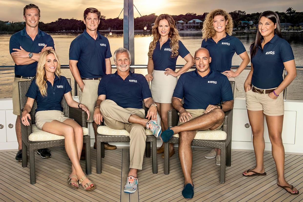 'Below Deck' season 3 cast: (l-r) Emil Kotze, Kate Chastain, Eddie Lucas, Captain Lee Rosbach, Amy Johnson, Leon Walker, Raquel 