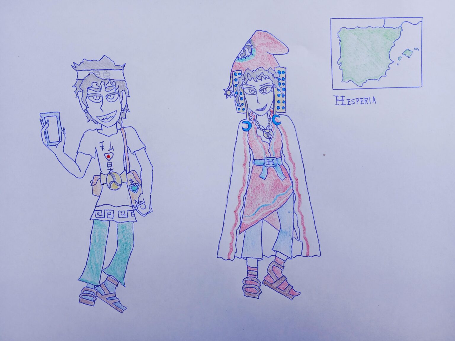 2 Young Twenty-somethings from "Hesperia" (an update of my alternative version of "Iberia" from 1 year ago), an alternative version of the Iberian peninsula with its everyday clothes