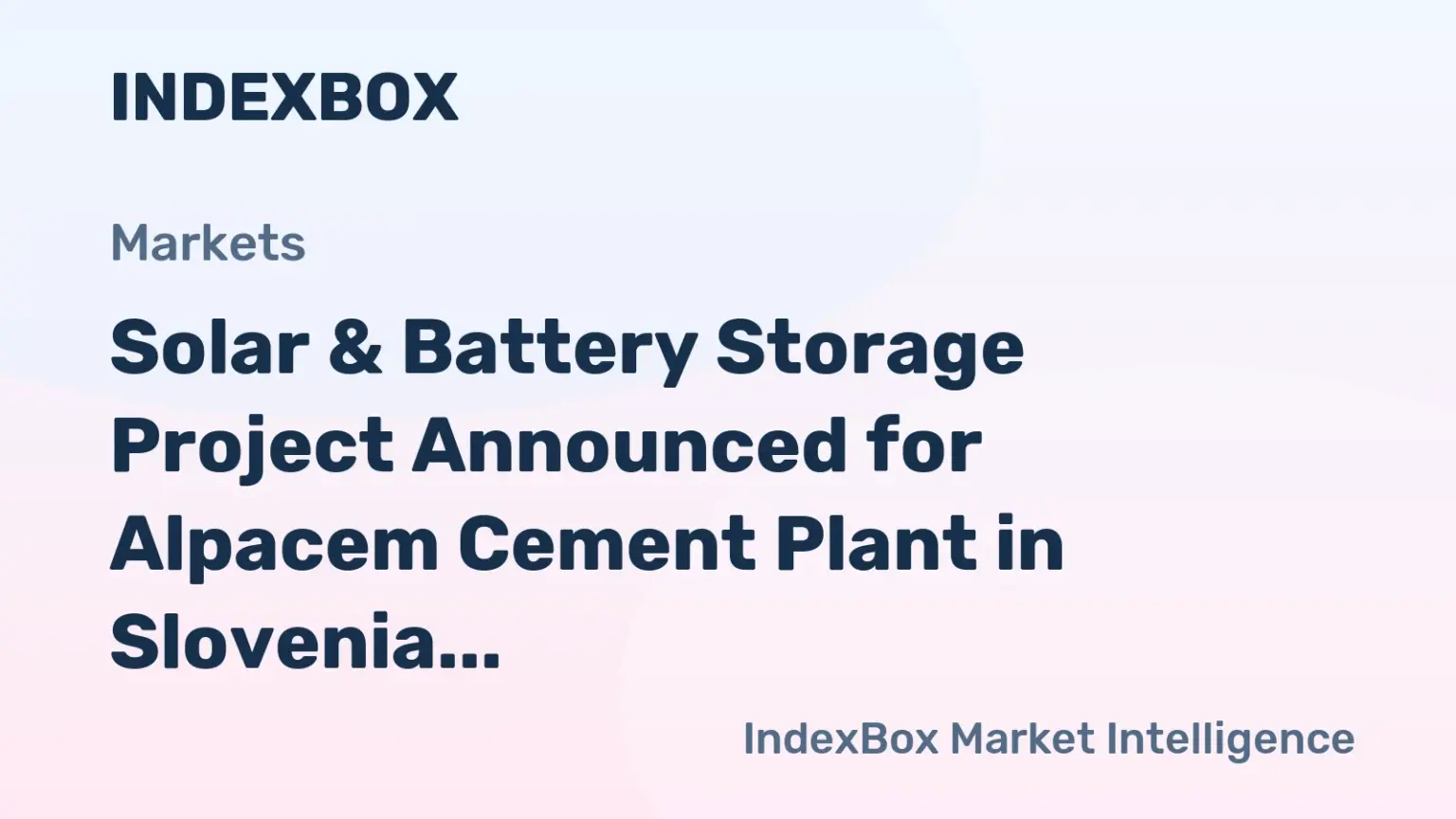 Alpacem & Enertron Launch Major Solar & Storage Project at Slovenian Cement Plant - News and Statistics