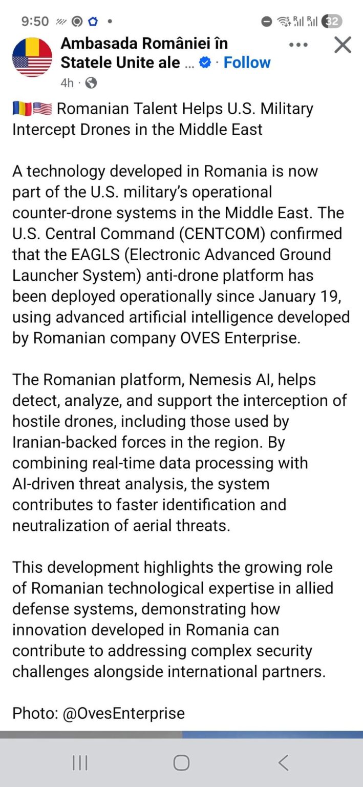 Breaking: Romanian AI on American anti-drone lasers