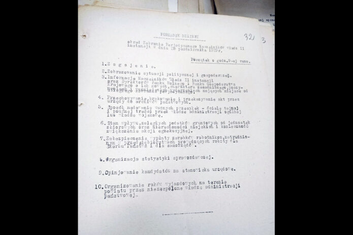 An archival document from Herrud’s research in Eastern European collections. (Photo provided) 