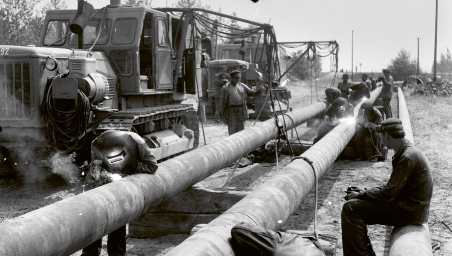 Construction of the Druzhba Pipeline, also referred to as the Friendship Pipeline and the Comecon Pipeline, which is one of the world’s longest oil pipelines and one of the largest oil pipeline networks in the world, Zsámbok, Hungary, 1972