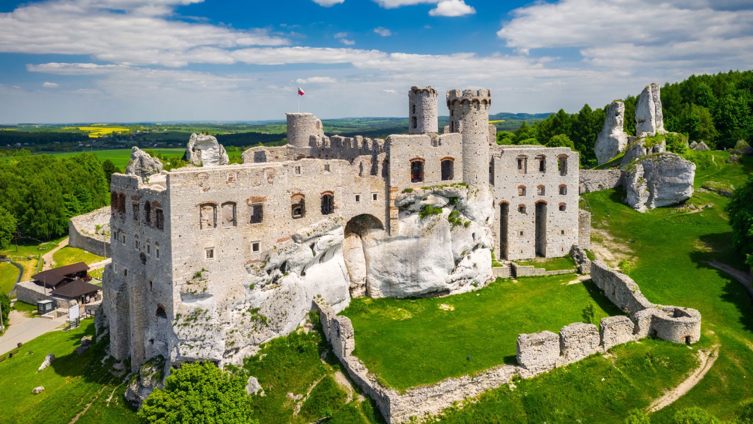 Filming Location for The Witcher-Ruins of Ogrodzieniec Castle in the south-central region of Poland.