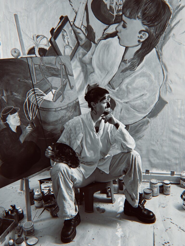 Aglaja Ray in her studio in Kazlų Rūda, 2025. Courtesy of the artist