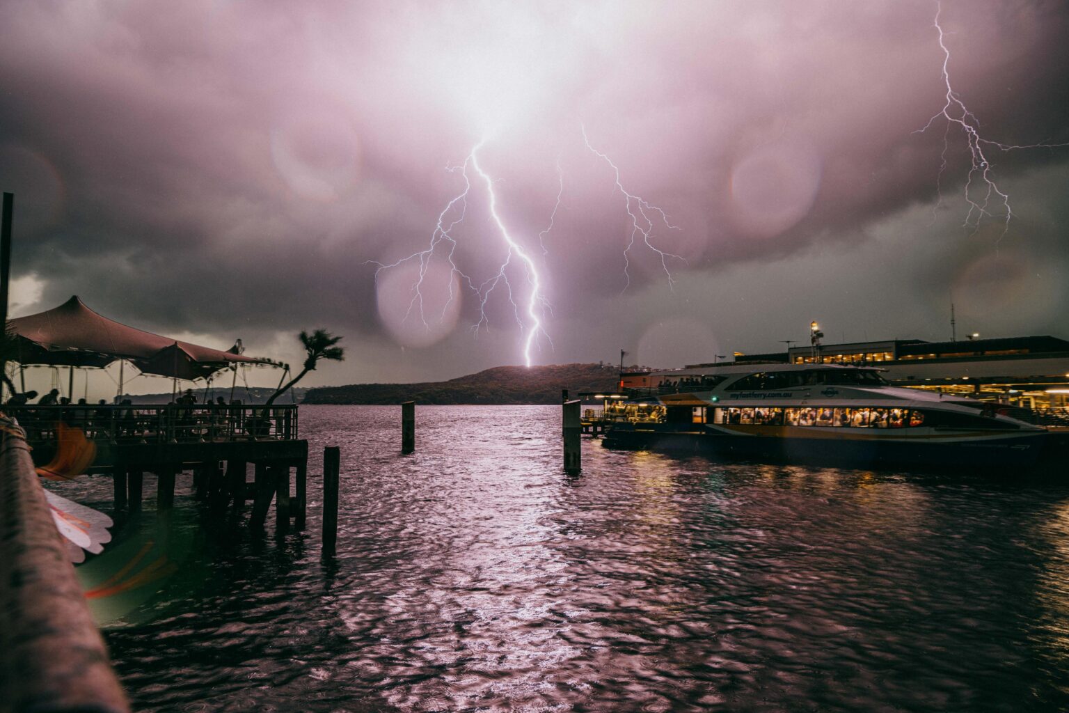 Lightning Strike from Manly Wharf