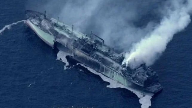Italy and Malta Monitor Burnt-Out Gas Carrier Drifting Between Their Shores