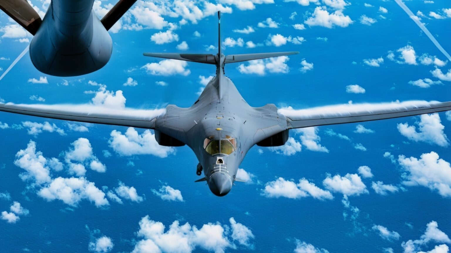 France Just Closed Its Airspace to U.S. Bombers Attacking Iran — A B-1B Had to Fly Around NATO Allies to Get Home From Its Mission A U.S. Air Force B-1B Lancer prepares to refuel behind a KC-135 Stratotanker during a bomber air demonstration over the U.S. Southern Command area of responsibility Oct. 23, 2025.