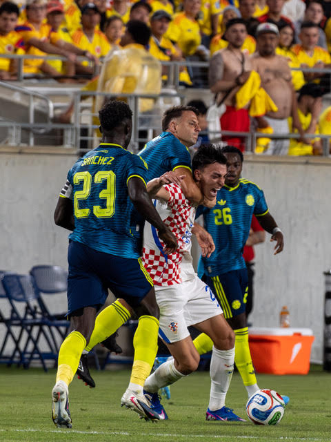 Friendly match at Camping World Stadium? The stadium was filled with yellow Colombian shirts, but Croatia silenced the crowd and won 2-1. (Photo/Mario Casamalhuapa)