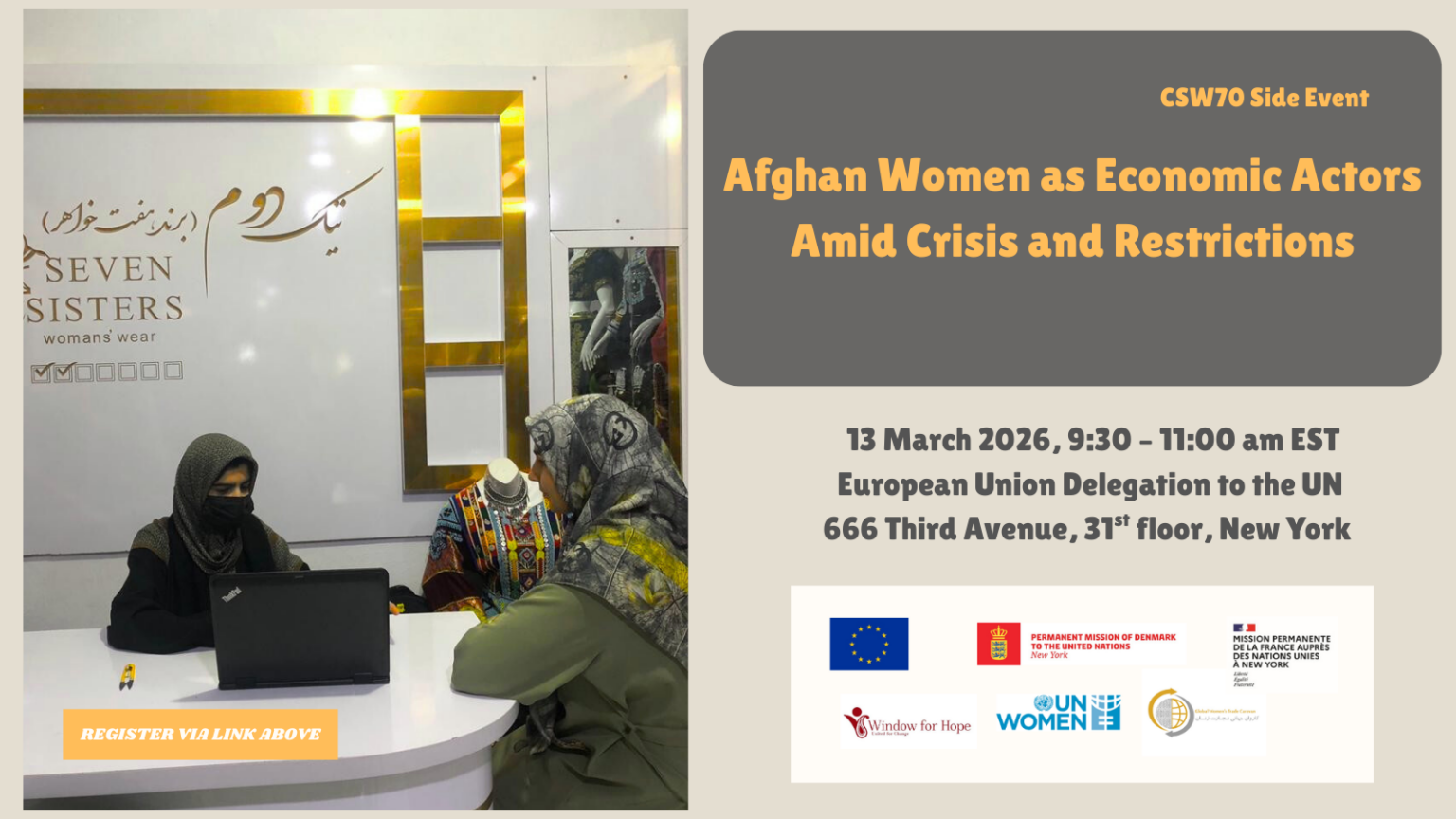 CSW70 Side Event: Afghan Women as Economic Actors Amid Crisis and Restrictions