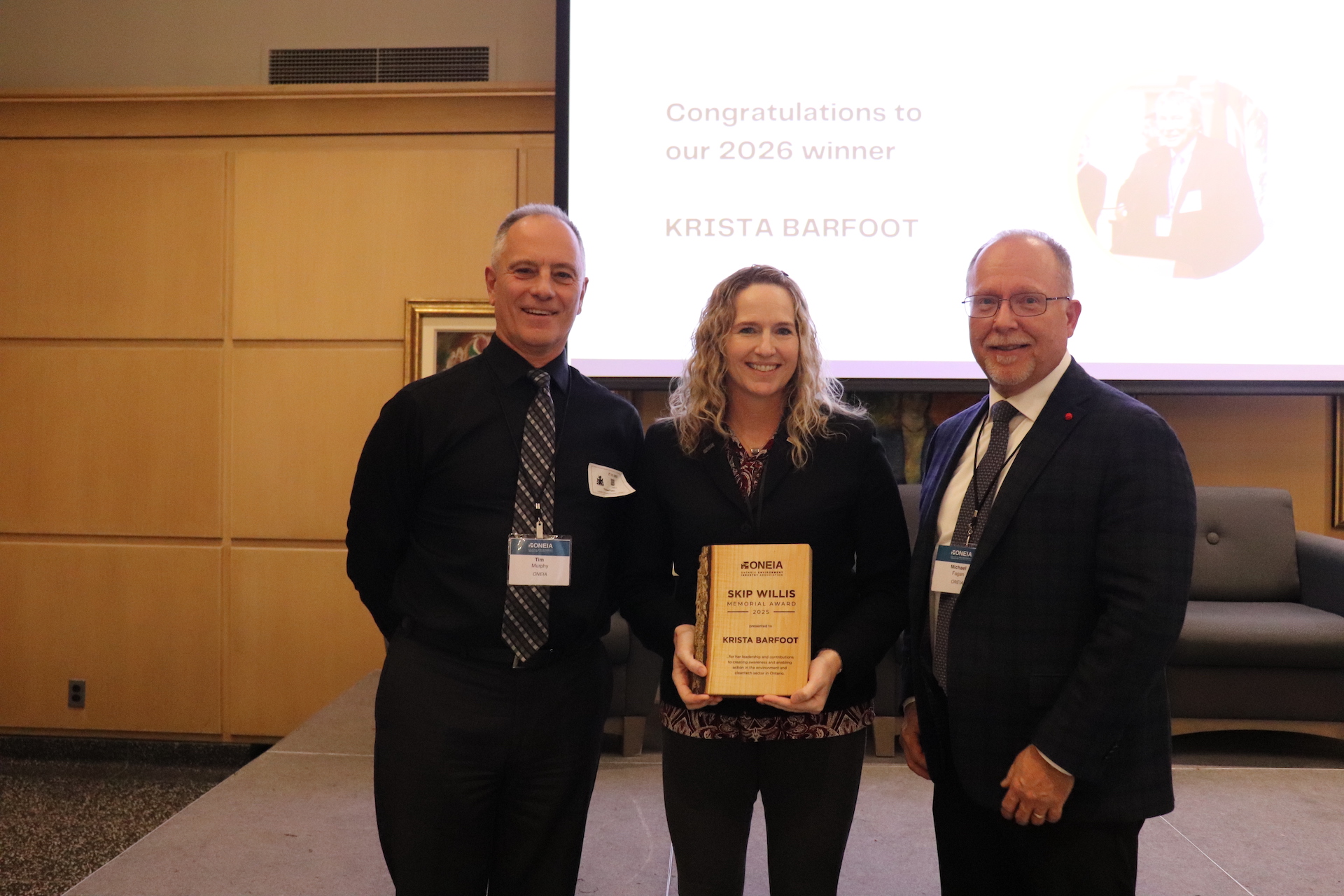 ONEIA presents Krista Barfoot with prestigious Skip Willis Award – The Environment Journal