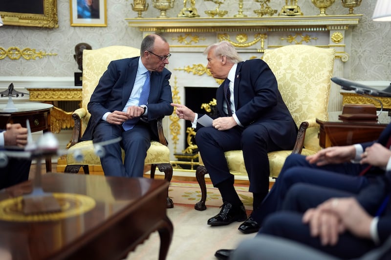 German chancellor Friedrich Merz with US president Donald Trump earlier this week. Photograph: Doug Mills/The New York Times