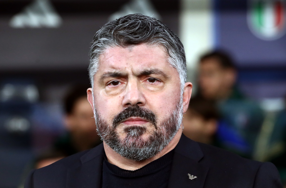 BERGAMO, ITALY - MARCH 26: Gennaro Gattuso of Italy looks on prior to the FIFA World Cup 2026 European Qualifiers KO play-offs match between Italy and Northern Ireland at Stadio di Bergamo on March 26, 2026 in Bergamo, Italy. (Photo by Marco Luzzani/Getty Images)