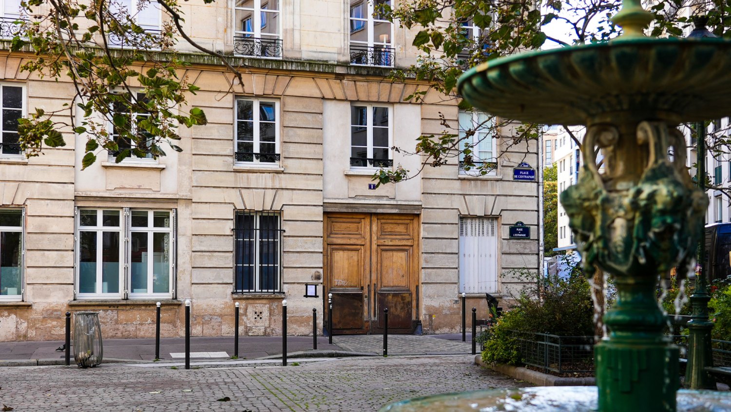 Place de l'Estrapade in the 5th quarter of Paris, which is part of the real-life locations for the Netflix TV Series Emily In Paris featuring actress Lily Collins, on October 13, 2020 in Paris, France.