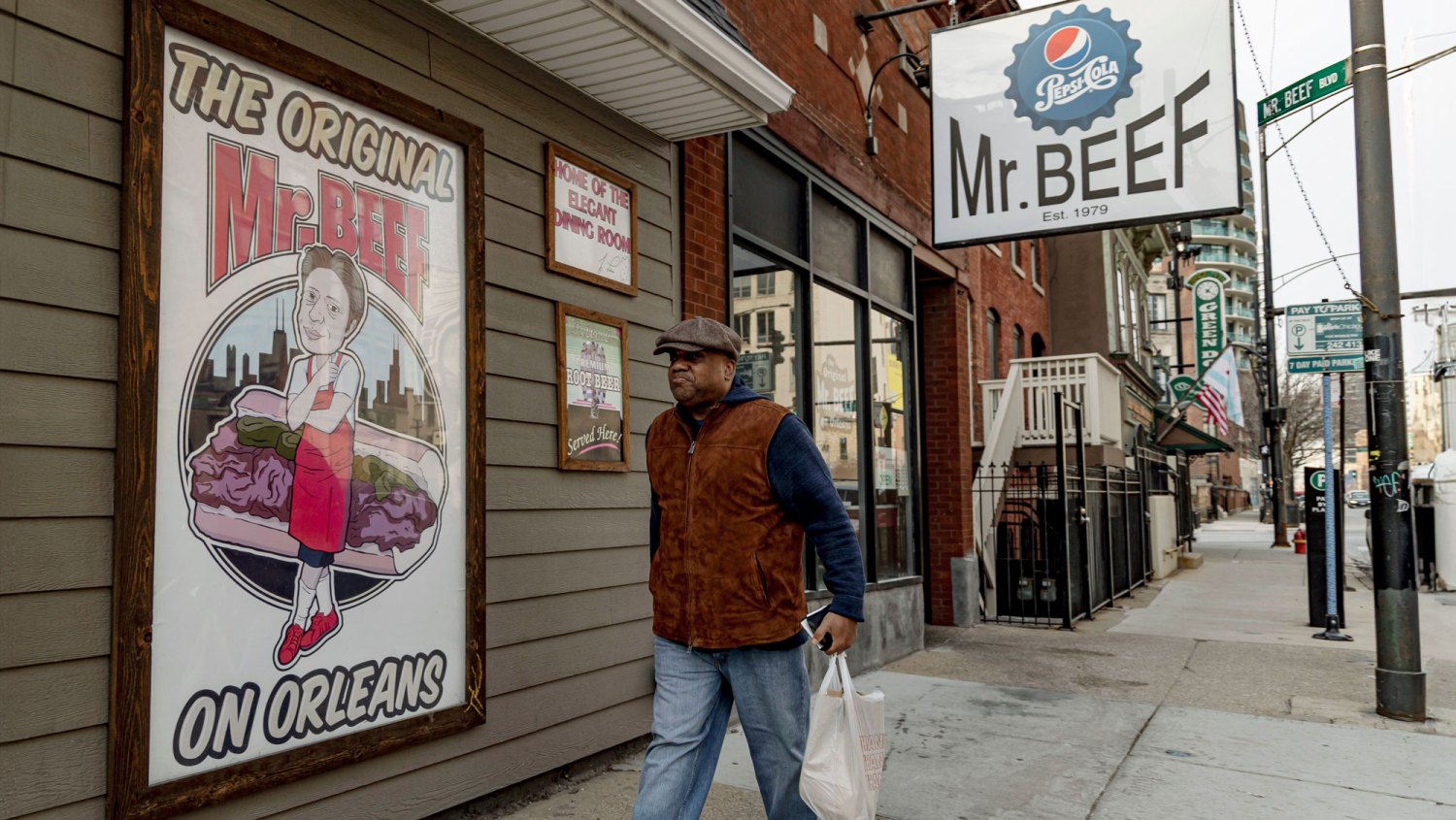The Original Mr. Beef, where exteriors for the show The Bear were filmed, is seen on North Orleans Street in River North on Dec. 19, 2022.