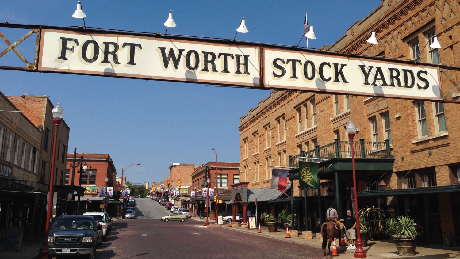 Filming location for Landman-Fort Worth Stockyards. Ft. Worth Texas