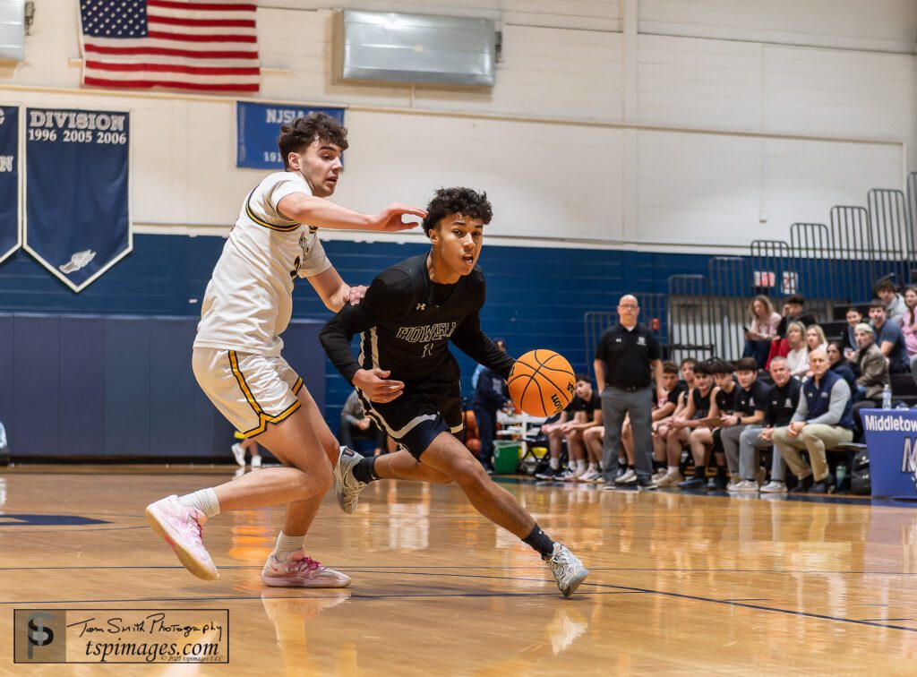 Howell senior Cayden Parker defended by Marlboro senior Drew Lubeck. (Photo: Tom Smith | tspsportsimages.com) - Howell Cayden Parker