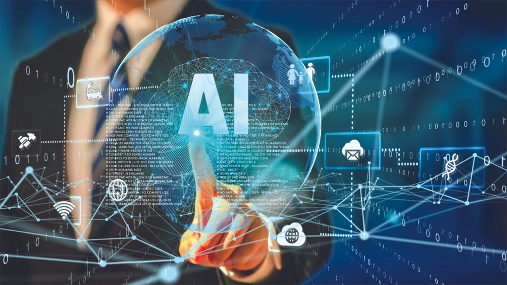 5G and AI technology, Global communication network concept. Business graph. Global business.