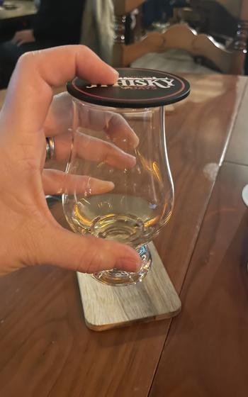 My new whisky glass puck help to hold in the aroma until it was time to sample the whisky. 
