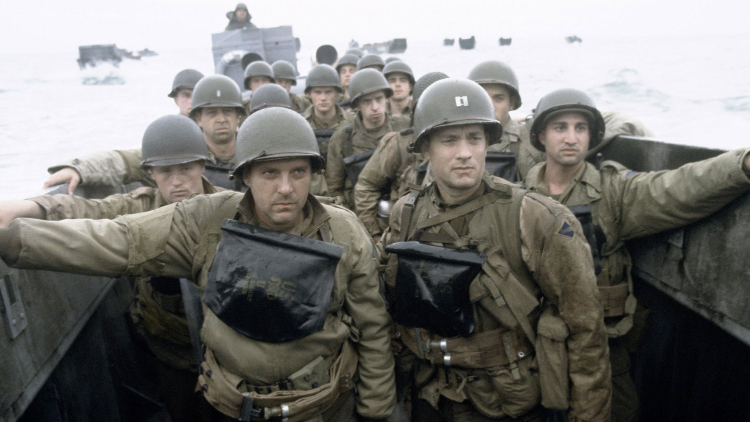 SAVING PRIVATE RYAN, Tom Hanks, Tom Sizemore, 1998. Omaha Beach