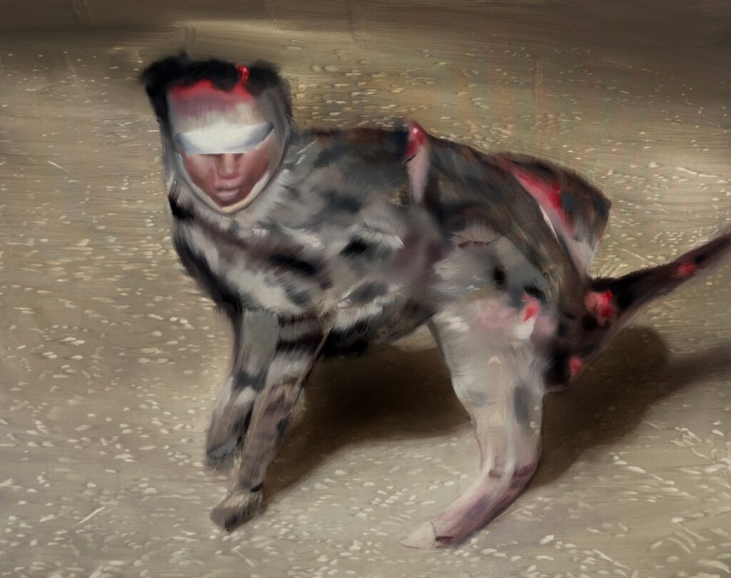 Mantas Valentukonis, Wild Cat, 2025, oil on canvas, 80 x 100 cm. Courtesy of the artist