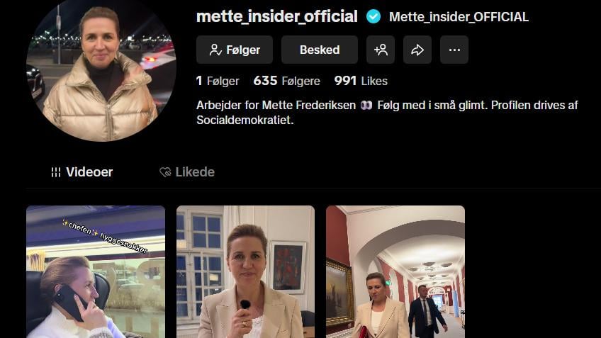 Last year, the Social Democratic Party would not be known by 'mette_insider' on TikTok. But 'mette_insider_OFFICIAL' is theirs