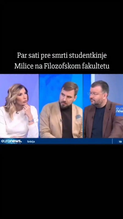 Spin immediately before the tragedy at the Faculty of Philosophy