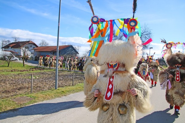 Kurents travel from house to house, a tradition inscribed on UNESCO's list of Intangible Cultural Heritage of Humanity. (Photo by Norma Meyer)