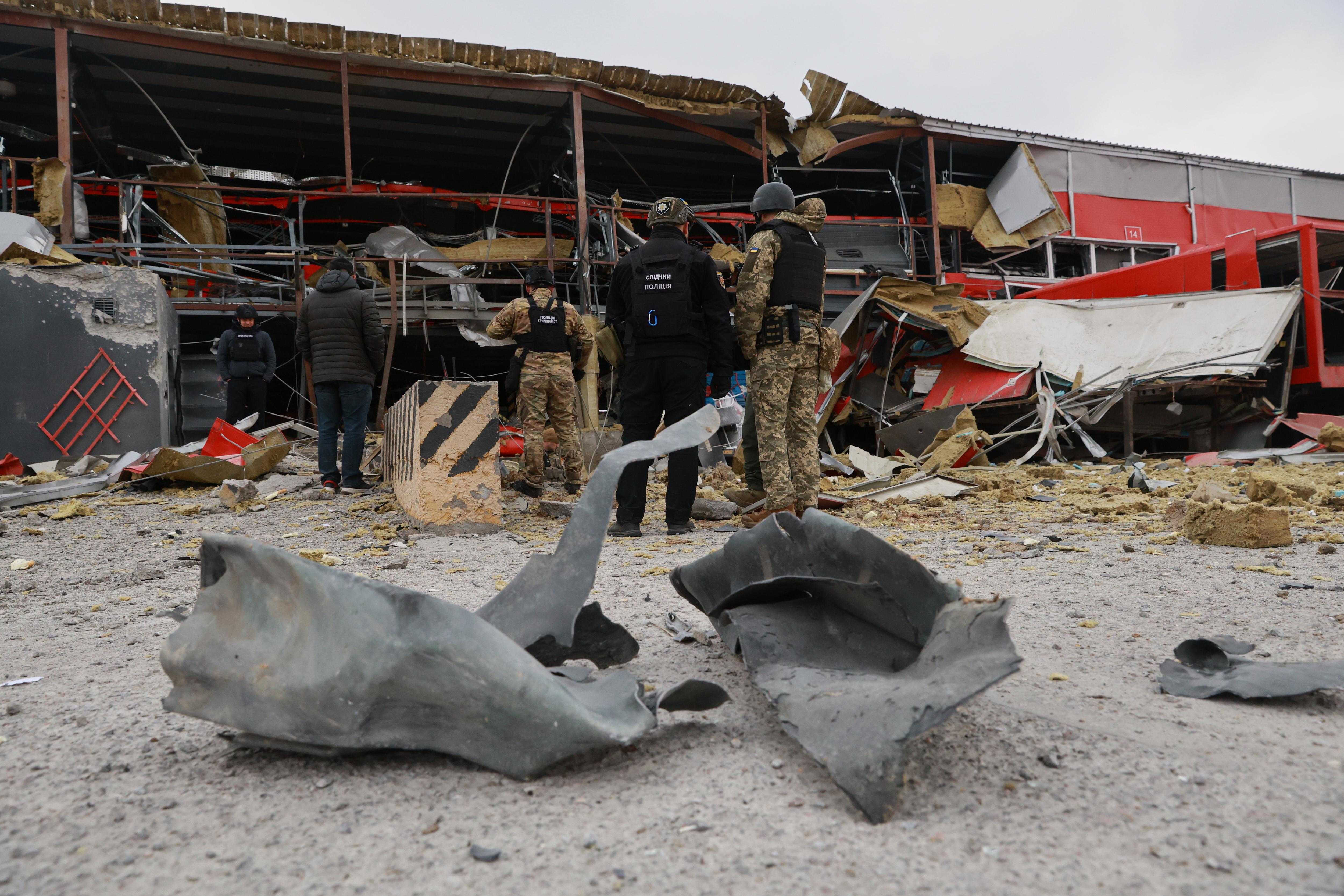 A post office storehouse ruined by Russia's missile in Zaporizhzhia, Ukraine.
