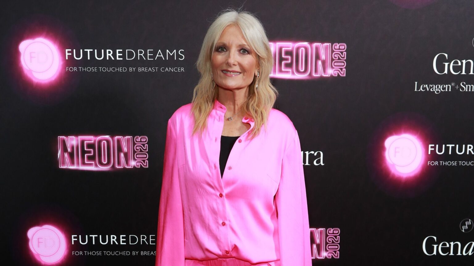 Gaby Roslin attends Neon 2026, raising vital funds for breast cancer charity Future Dreams, at The Roundhouse