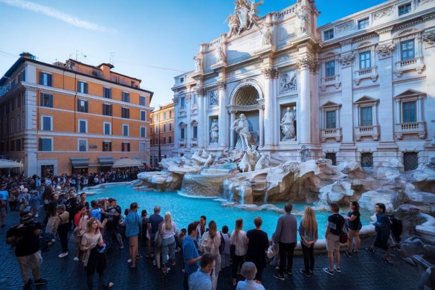 Trevi fountain in rome, italy