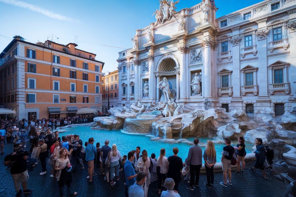 Trevi fountain in rome, italy