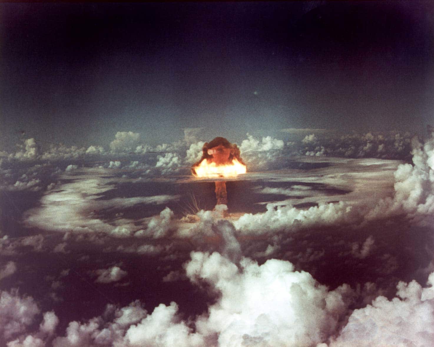 A nuclear device is detonated at Eniwetok Atoll in the Marshall Islands in 1952.
