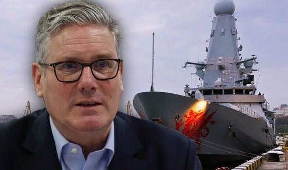Keir Starmer has been slammed over the slow deployment of HMS Dragon (pictured).