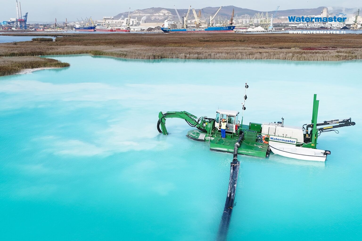 Watermaster Classic V Clearing Industrial Sediment from Provadiyska River in Bulgaria