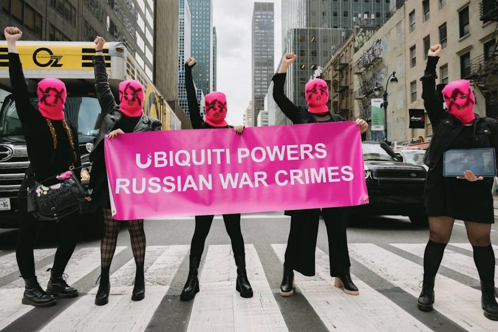 Pussy Riot protests US tech company Ubiquiti for 'powering Russian war crimes'