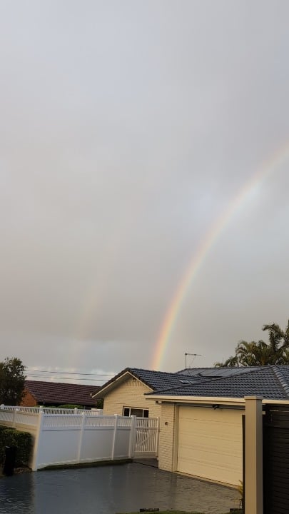 Full sized rainbow after this morning's rain