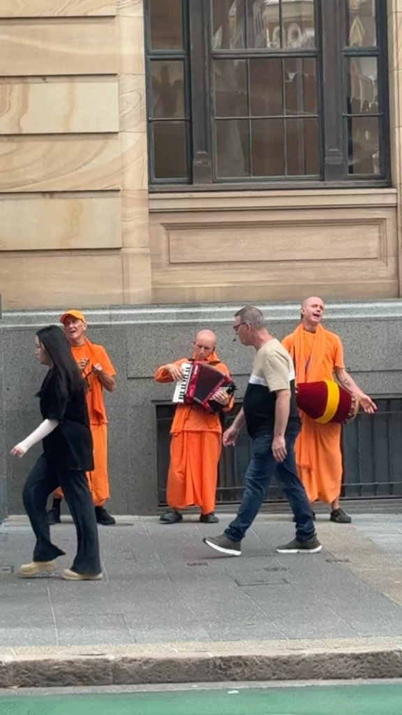 Hare Krishnas are out and about today.And it’s a good thing.