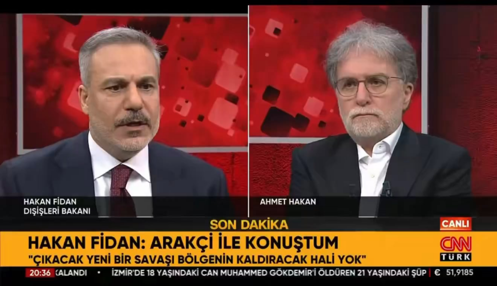 FOREIGN MINISTER FIDAN: There seems to be no immediate threat of war between the USA and Iran