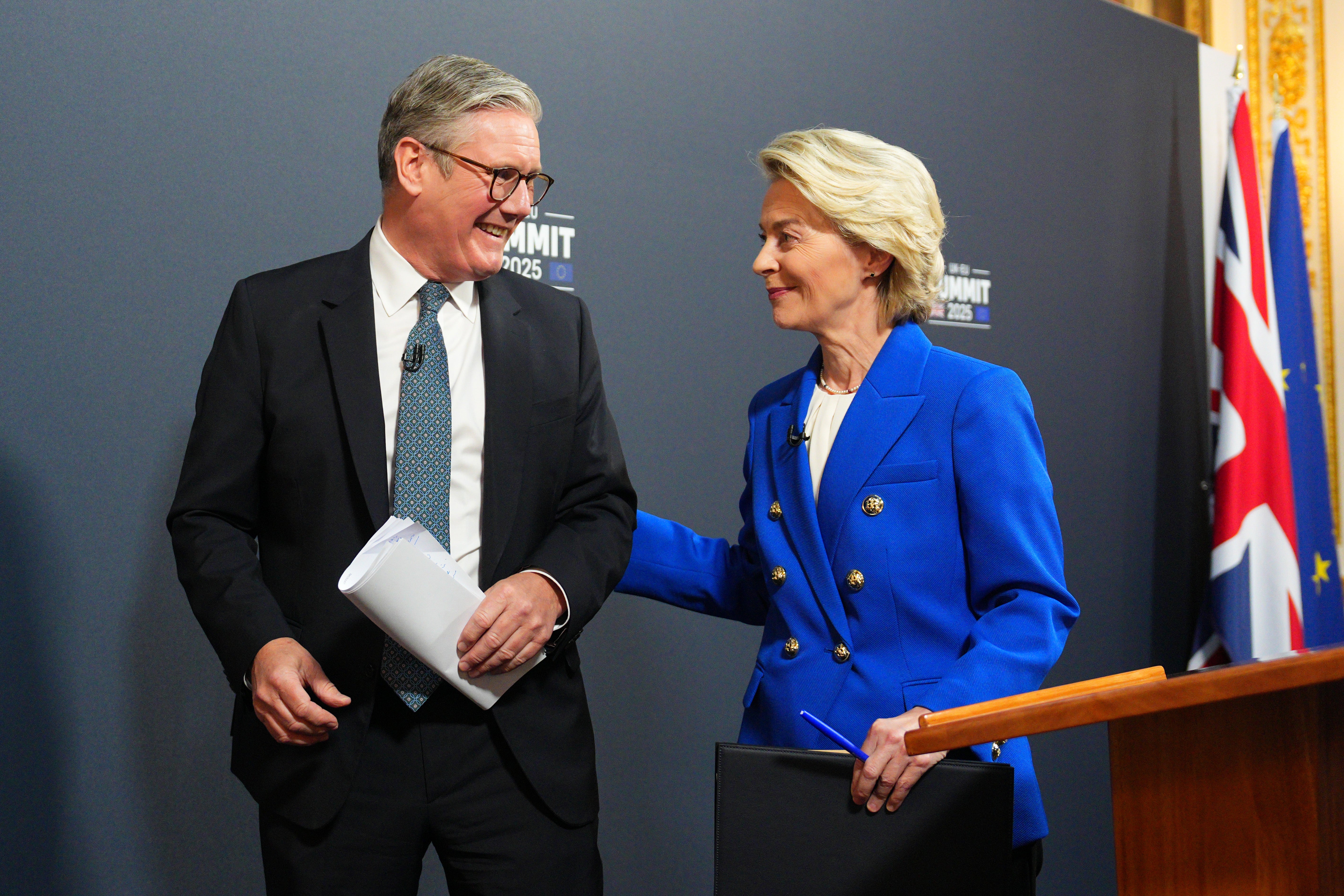 Prime Minister Sir Keir Starmer and European Commission president Ursula von der Leyen are expected to meet at a summit this summer (Carl Court/PA)