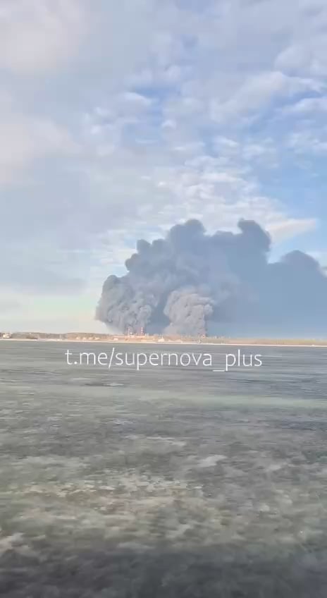 Fires are still raging at the Russian Primorsk port oil facilities in the Leningrad region after Ukrainian strikes 2 days ago - March 2026