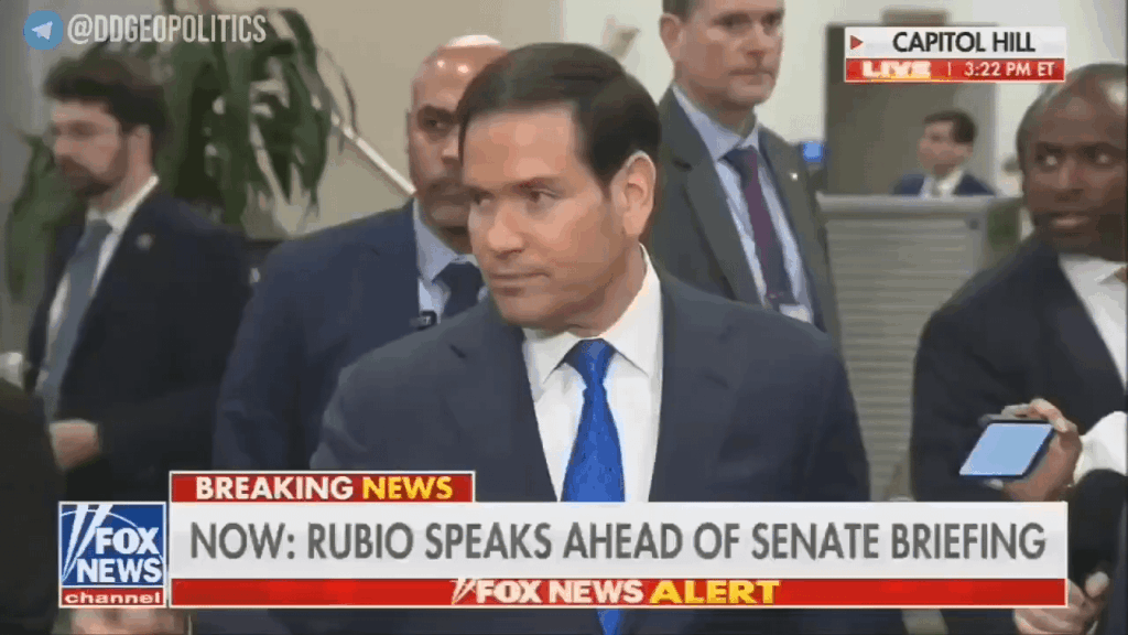 Reporter: “Yesterday you told us Israel was going to strike Iran and that’s why we needed to get involved.” Marco Rubio: “That’s false. Were you there yesterday?” Reporter: “Yes. I asked you the question.”