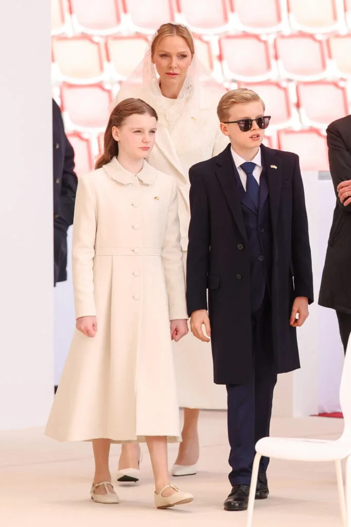 Princess Charlene Pope Leo Monaco visit, Princess Charlene Monaco papal audience fashion, Monaco papal visit red carpet style, Princess Charlene Elie Saab Monaco, Elie Saab papal visit Princess Charlene, Monaco royal family Pope Leo visit