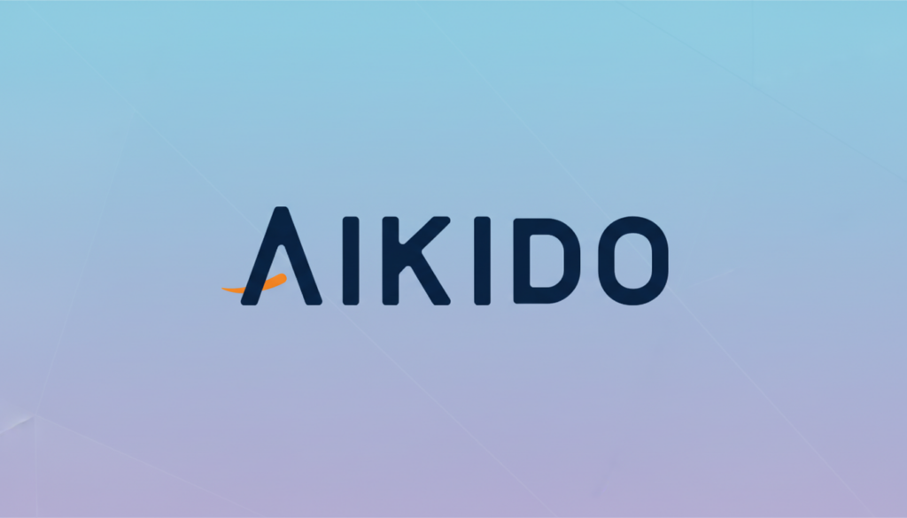Aikido Plans Norway Pilot For Offshore Wind Data Centers The AIKIDO logo, featuring dark blue text with an orange swoosh under the A, set against a professional flat design background with a soft blue and purple gradient and subtle geometric patterns.
