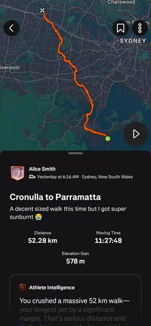 I just walked from Cronulla to Parramatta