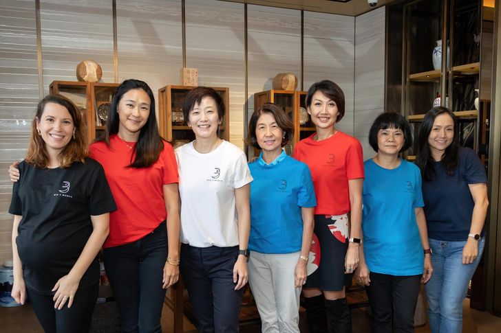 Vivien Khoo, founder of Web3Women (W3W), fifth from left, celebrates W3W’s official launch with the founding members in Hong Kong in 2023. Courtesy of Vivien Khoo