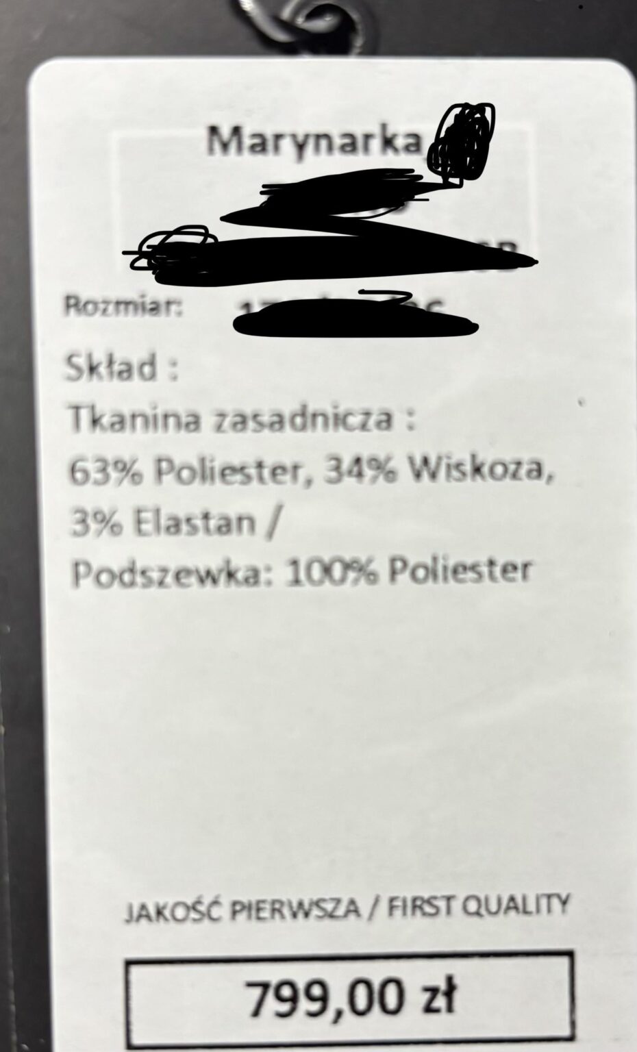 PLN 1,300 (I had a discount) for a jacket with such composition, is it normal?