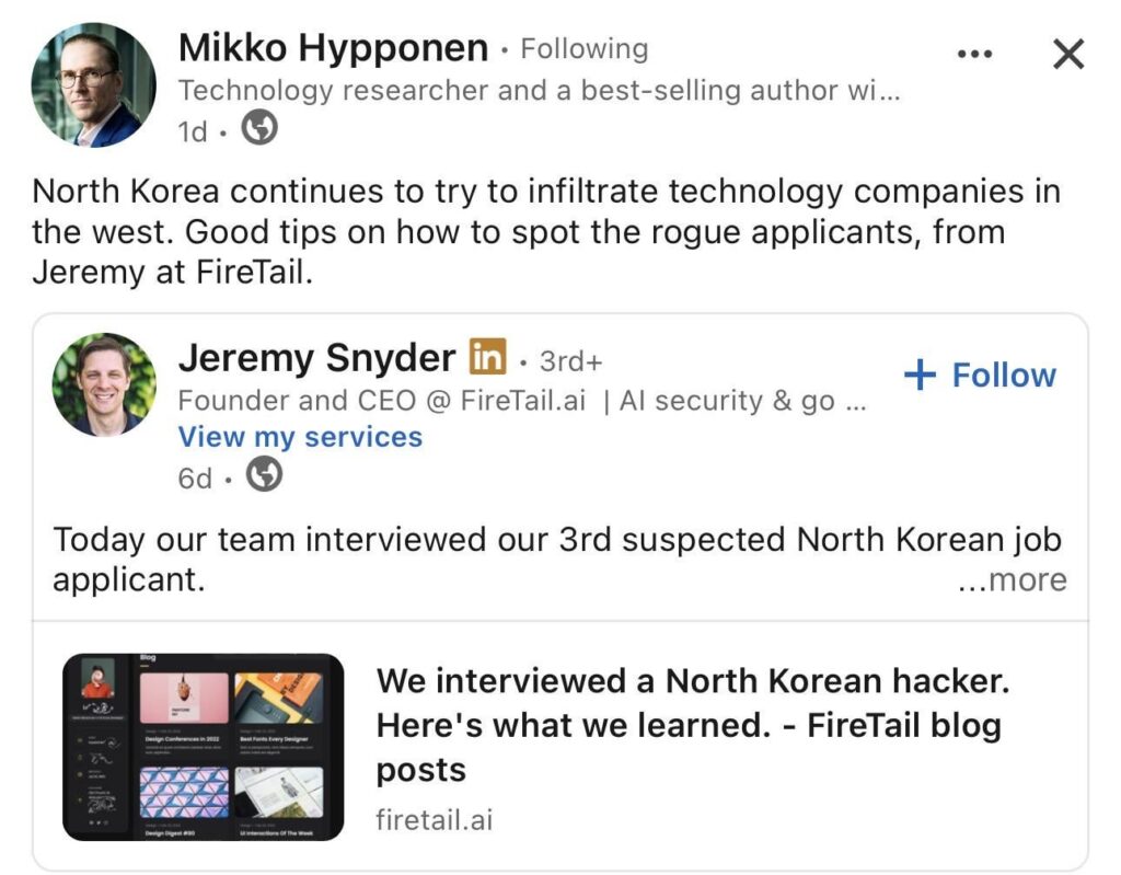 North Koreans spies trying to get a job in Finland