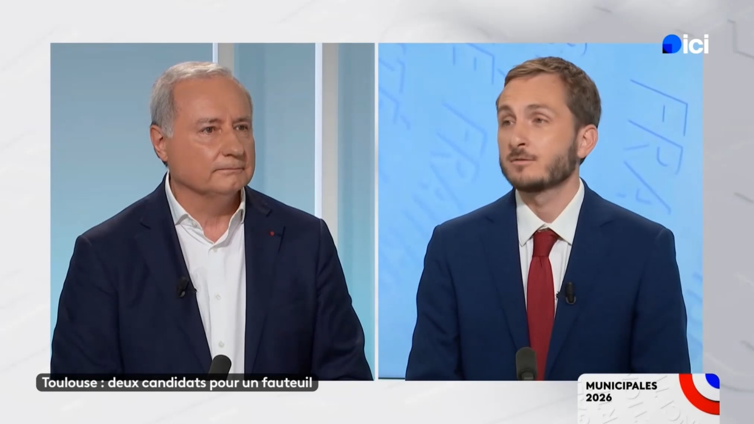 François Piquemal, LFI candidate for mayor of Toulouse, responds to Jean-Luc Moudenc, outgoing various right-wing mayor, on the question of anti-Semitism (03/18/26 - France 3 Occitanie)